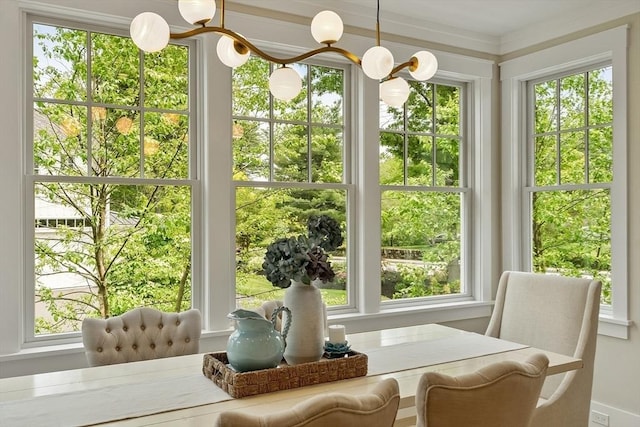 1 Beech Tree Ln, Lexington, MA 02421 - sunroom / solarium featuring a chandelier and plenty of natural light