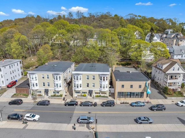 drone / aerial view with a residential view