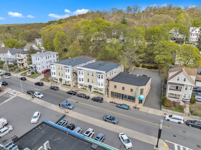 drone / aerial view with a residential view
