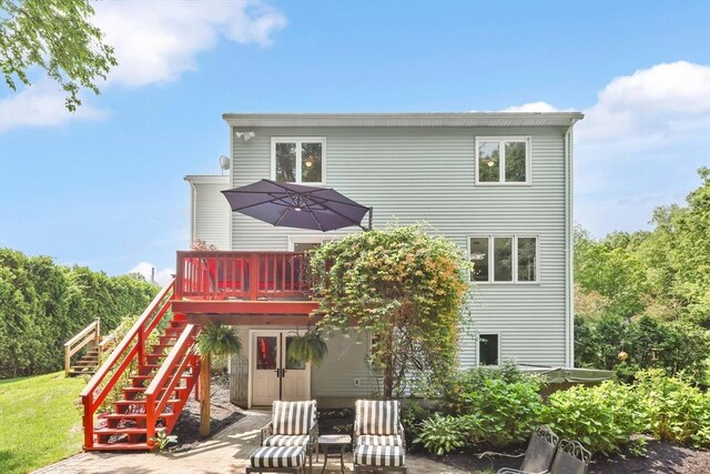 24 Azalea Way, Belchertown, MA 01007 - rear view of property with a deck, stairs, and a patio area