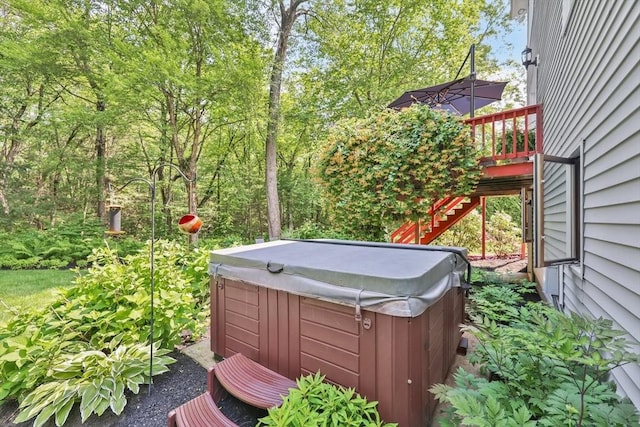 24 Azalea Way, Belchertown, MA 01007 - view of yard with a hot tub and stairs