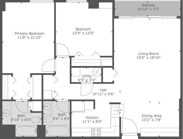 173 Oak Unit 208W, Newton, MA 02464 - view of floor plan / room layout