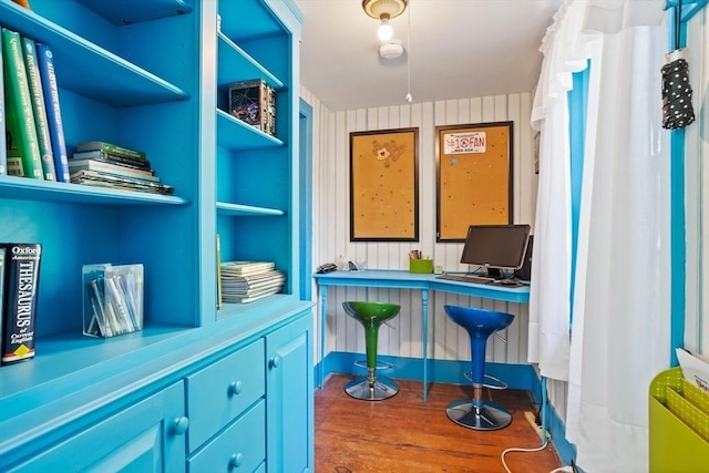 office area featuring wood finished floors