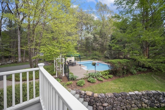 view of pool with fence
