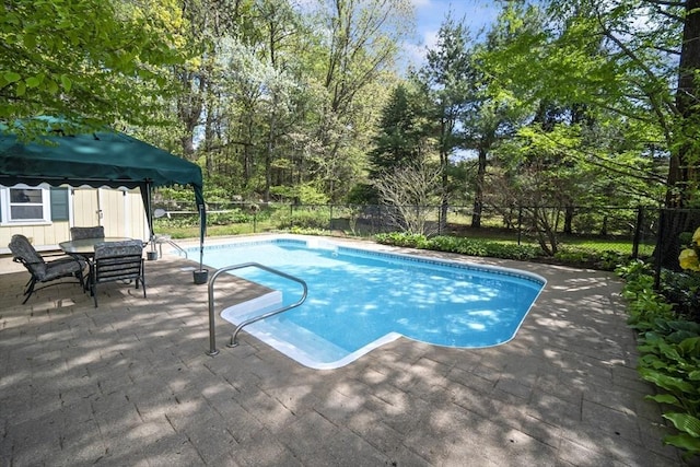 view of pool with a patio and a fenced backyard