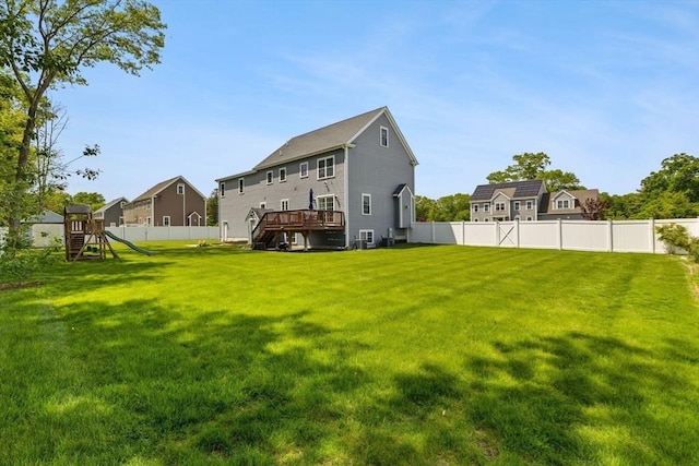 27 Nadias Way, Brockton, MA 02301 - back of house featuring a playground and a deck