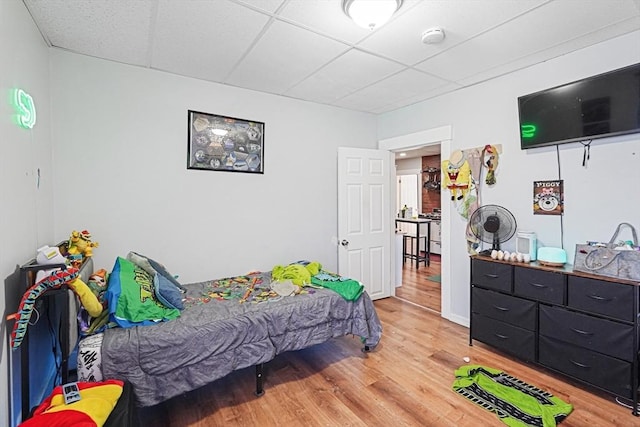 19 Chester St, Fitchburg, MA 01420 - bedroom with a paneled ceiling and light wood finished floors