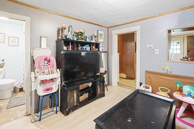 19 Chester St, Fitchburg, MA 01420 - living room featuring wood finished floors and crown molding