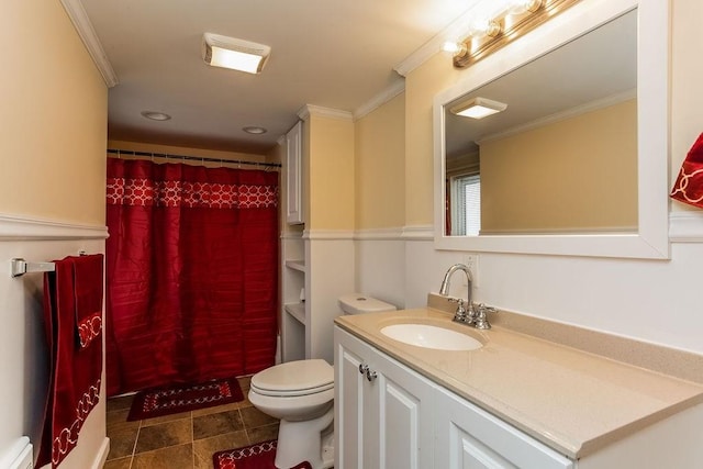 67 Alexander St, Springfield, MA 01107 - full bathroom with crown molding, vanity, a baseboard radiator, and a shower with curtain