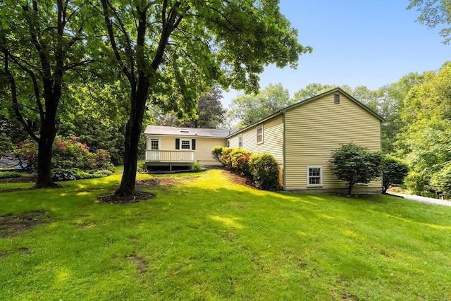 5 Ingalls Rd, Tyngsborough, MA 01879 - view of green lawn featuring a wooden deck