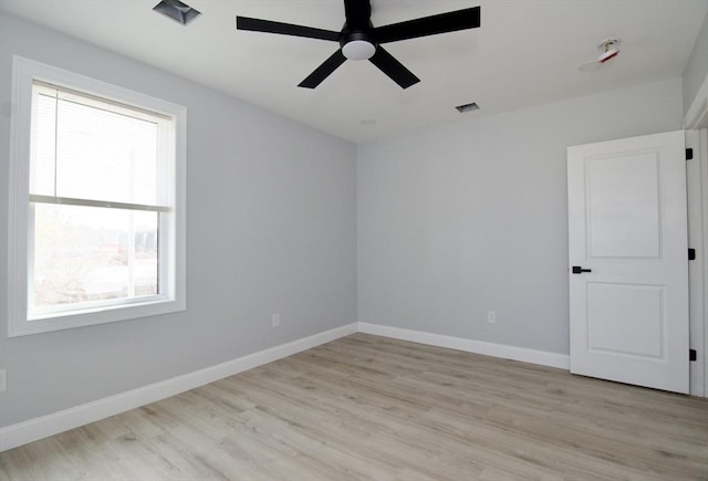 664 Mckinstry Ave, Chicopee, MA 01020 - empty room with ceiling fan, light wood-style floors, and baseboards