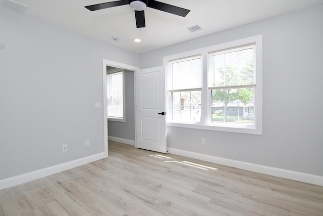 664 Mckinstry Ave, Chicopee, MA 01020 - spare room with ceiling fan, baseboards, wood finished floors, and recessed lighting