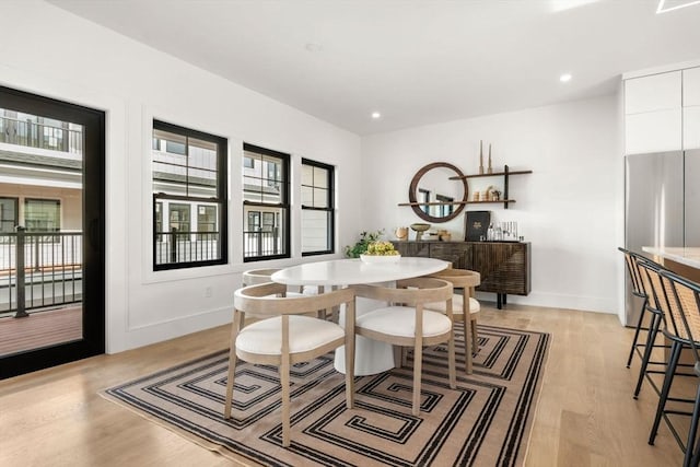 20 Clinton St Unit 22, Newton, MA 02458 - dining room with light wood-type flooring and recessed lighting