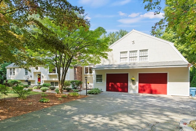 view of front of property featuring a garage