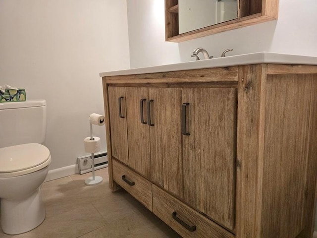 432 Old Chatham Rd Unit 504, Dennis, MA 02660 - bathroom featuring a baseboard heating unit, vanity, and tile patterned floors
