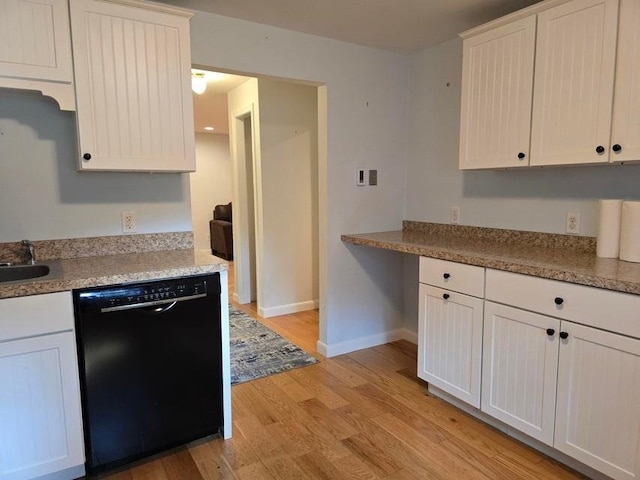 432 Old Chatham Rd Unit 504, Dennis, MA 02660 - kitchen with dishwasher, light wood-style flooring, white cabinets, and light countertops