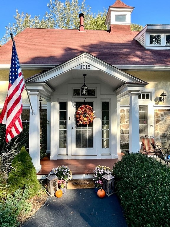 view of exterior entry with french doors