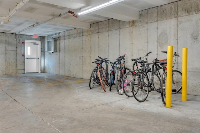 parking garage with bike storage