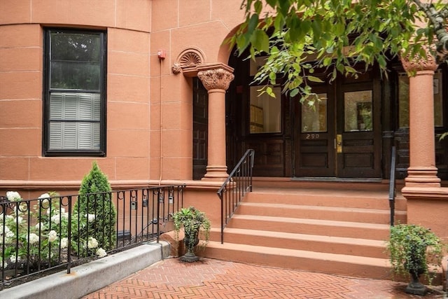 property entrance with french doors