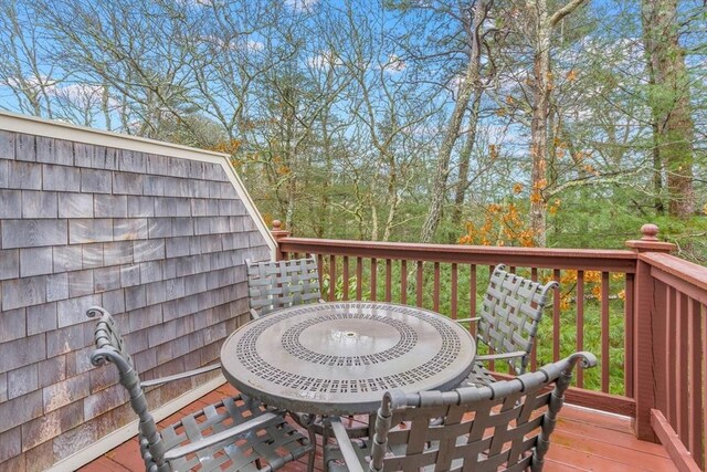 47 Blue Spruce Way Unit 47, Mashpee, MA 02649 - wooden terrace with outdoor dining space