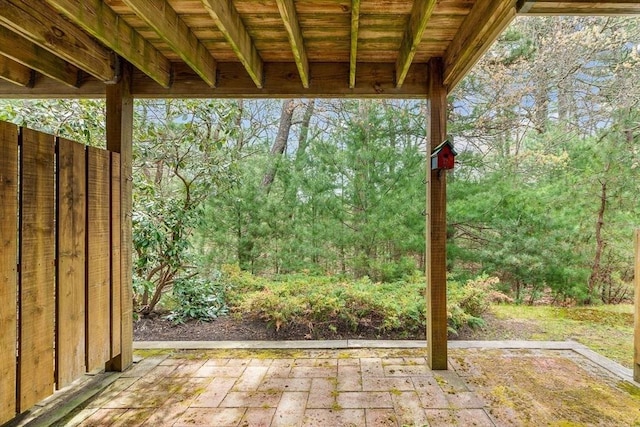 47 Blue Spruce Way Unit 47, Mashpee, MA 02649 - view of patio featuring a view of trees
