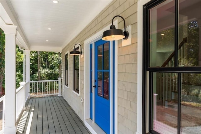 deck with covered porch