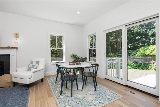 dining room featuring light hardwood / wood-style floors