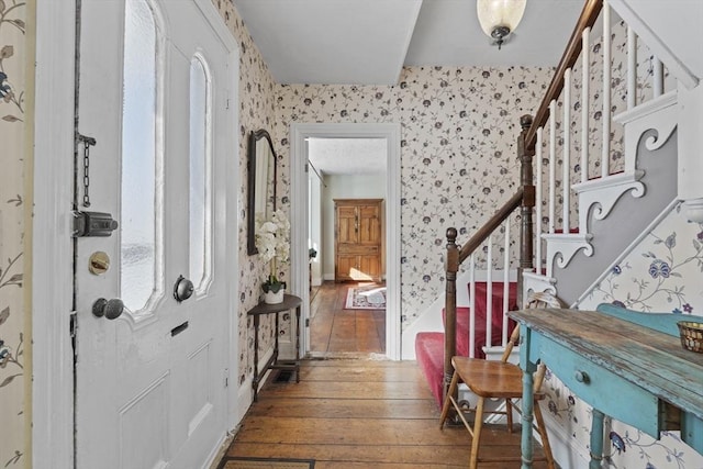 entryway featuring wood-type flooring