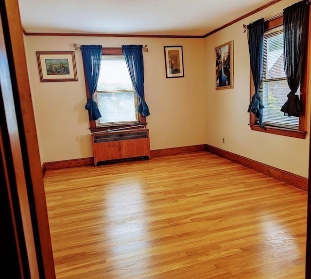 43 Brunswick Rd, Arlington, MA 02474 - unfurnished room featuring ornamental molding, light wood-style flooring, and a wealth of natural light