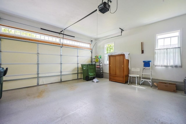 garage featuring a garage door opener