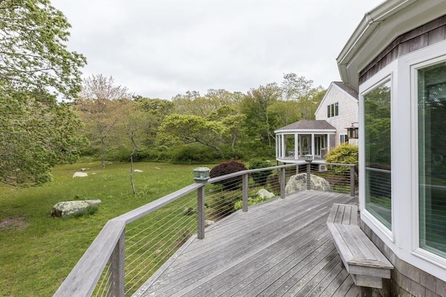 9 Beetlebung Grove Way, Chilmark, MA 02535 - deck featuring a yard