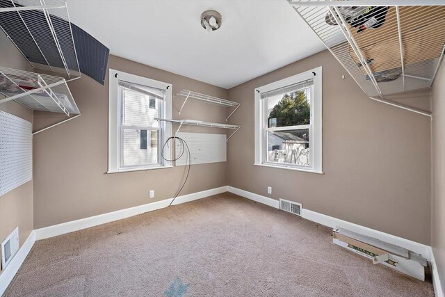 spacious closet with carpet flooring