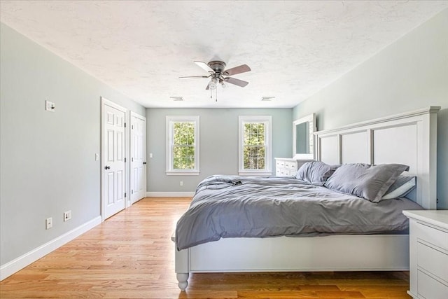 0 Thompson St, Middleboro, MA 02346 - bedroom with light wood-style flooring, a textured ceiling, and ceiling fan