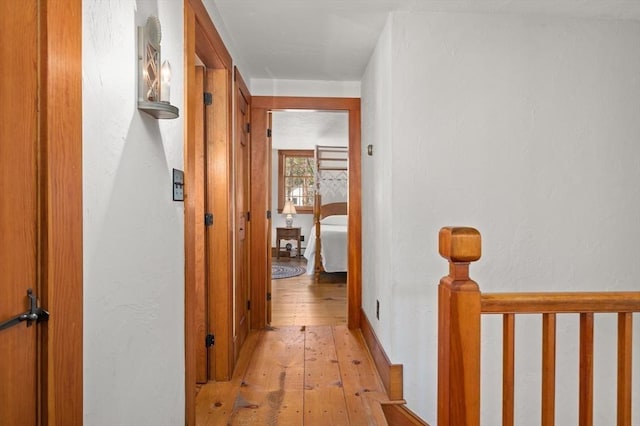 hall featuring light wood-style floors