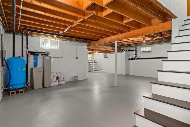 basement with stairs