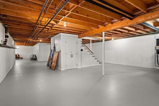 basement with stairs