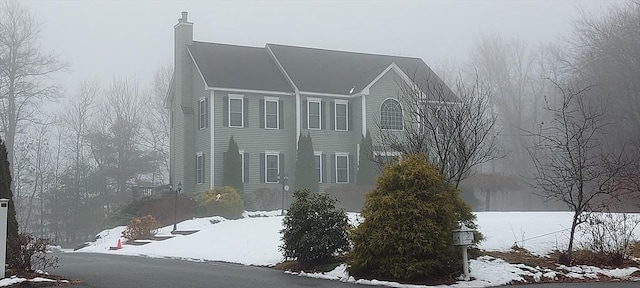 view of snow covered exterior