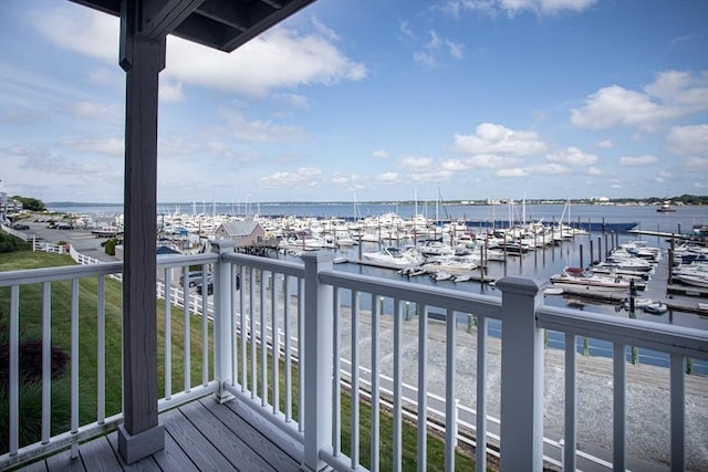 700 Shore Dr Unit 1106, Fall River, MA 02721 - wooden deck with view of marina and a water view