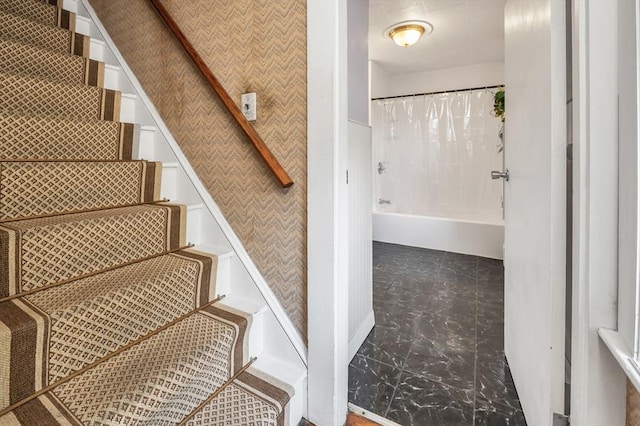 4 3rd Rd, Woburn, MA 01801 - staircase featuring baseboards