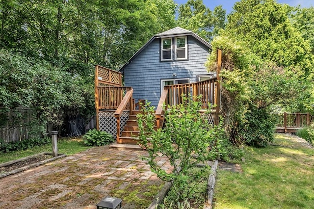 4 3rd Rd, Woburn, MA 01801 - back of house featuring a deck and stairs