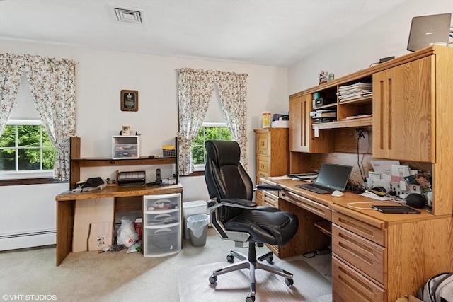 20 Lucia Dr, Milford, MA 01757 - office with a baseboard heating unit and light colored carpet