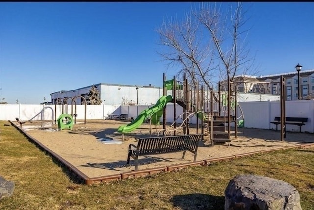 community playground with fence
