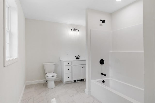 7 S Porter St Unit 7, Haverhill, MA 01835 - full bathroom featuring washtub / shower combination, marble look tile flooring, and vanity