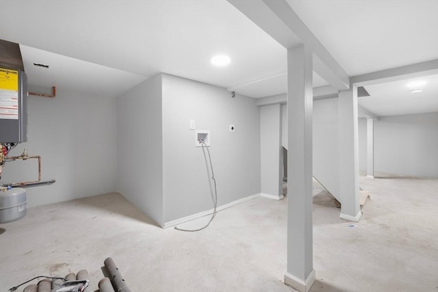 view of finished below grade area