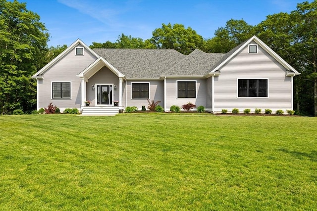751 Sharps Lot Rd, Swansea, MA 02777 - ranch-style home with a front yard and a shingled roof