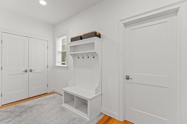 751 Sharps Lot Rd, Swansea, MA 02777 - mudroom featuring light wood finished floors and recessed lighting