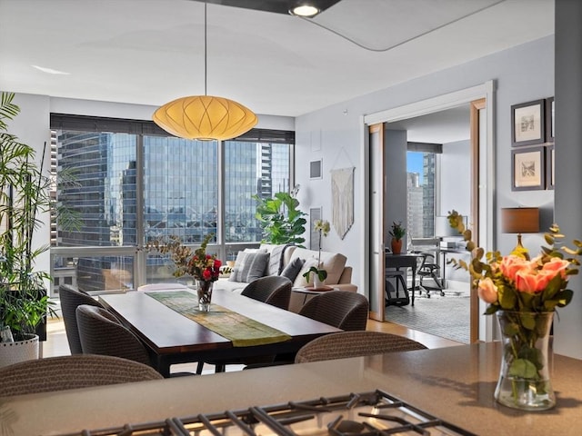 dining room featuring visible vents