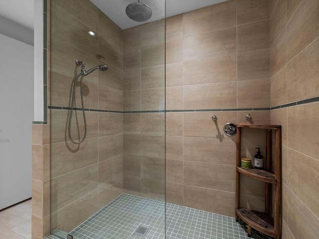 bathroom featuring walk in shower