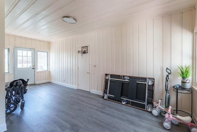 interior space with wood finished floors