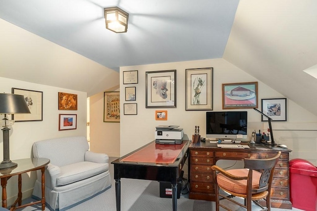 4 Dexter Ln, Manchester, MA 01944 - home office with vaulted ceiling and carpet floors